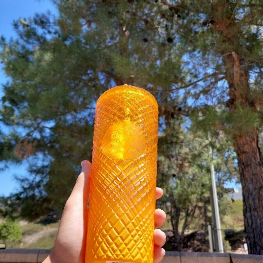Starbucks Summer 2022 Mango Ombre Jeweled Tumbler Cold Cup Venti 24oz - Picture 3 of 8